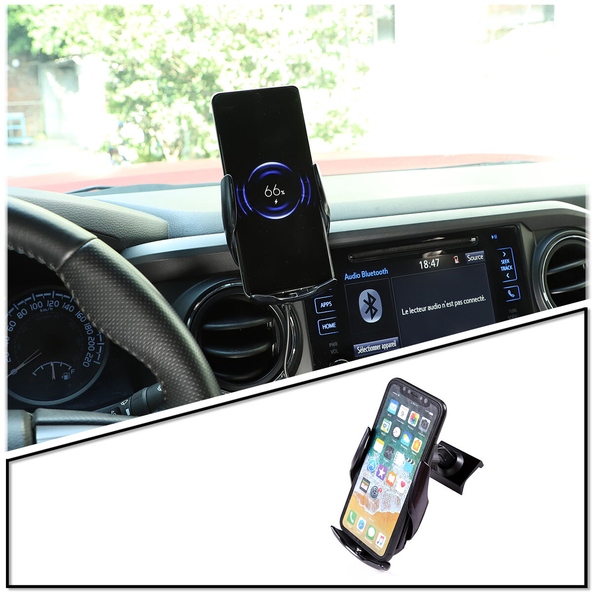 Wireless Car Charger Charging Mount Phone Holder For Toyota Tacoma