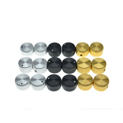 2-Pack 25mm Diam. Aluminium Pot Knobs 1/4'' Metal Pot Knobs for Guitar/Bass/AMPS