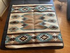 MUSTANG 36" x 34" Laredo Navajo 100% New Zealand Wool Saddle Blanket - Tan/Blue
