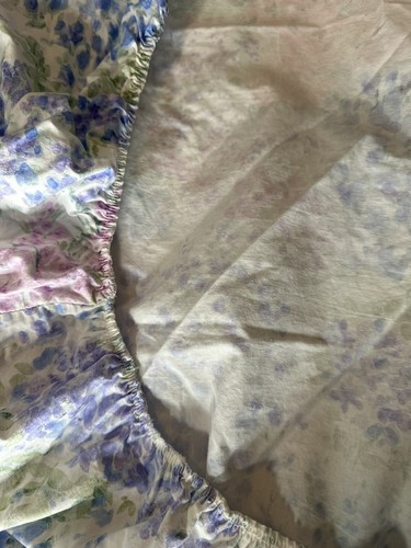 Eileen West 1986 Garden Watercolor Pastel Floral Extra Deep Queen Sheet Set - Imagen 10 de 10