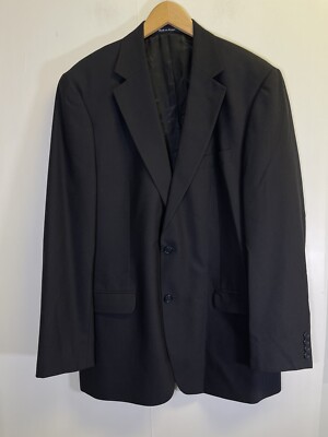 Alan Flusser Men s 42L Blazer Navy Blue 2-Button Sport Coat Jacket Textured