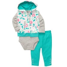 NWT 3-pc Hooded Fleece Vest, Bodysuit, Pants Set Carter's 12M