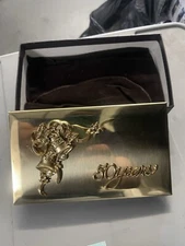 Vintage Metal Photo Album Wedding Christmas Bells 1987 Roman Inc Golden 40 pics