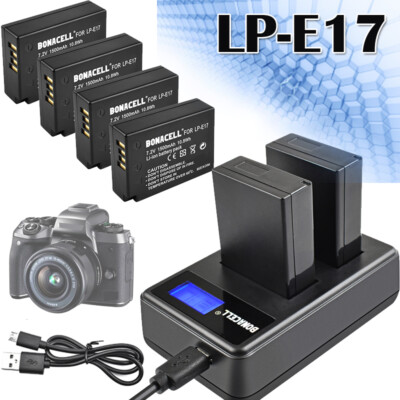 2/ 4 Pack LP-E17 Akku Für Canon EOS M3 750D 760D 8000D 2000mAh + Ladegerät Set