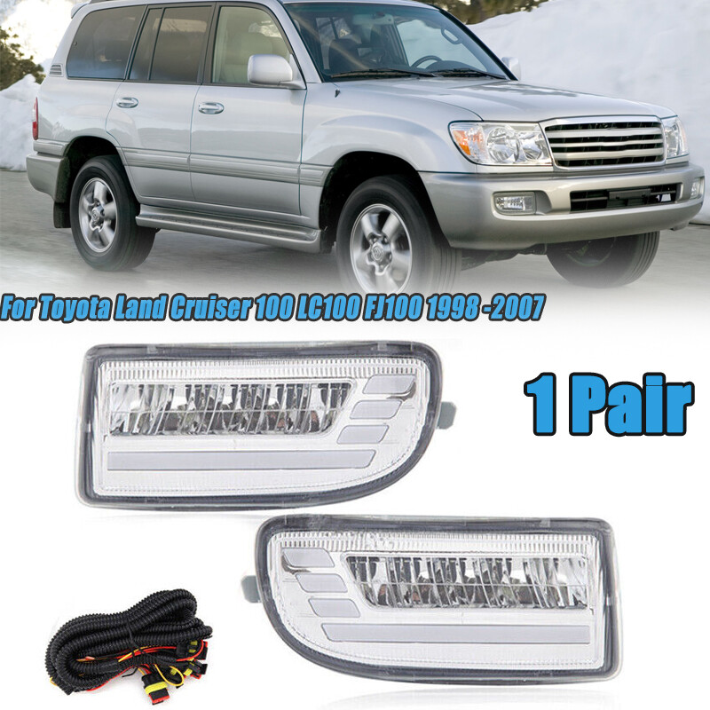 1 Pair LED Fog Lamp Daytime Running Light For Toyota Land Cruiser J100 105