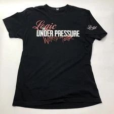 Logic Under Pressure World Tour Double Sided size M Medium Black T Shirt