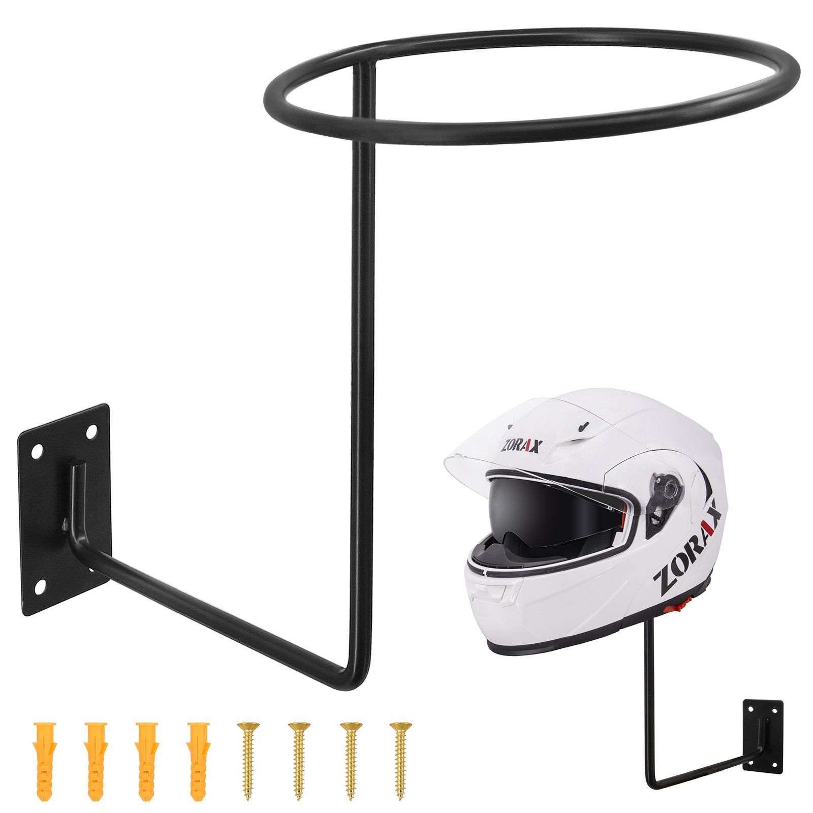 ZORAX Motorcycle Helmet Holder 3PCS Set Wall Mounted Hook Rack Hat Storage Stand