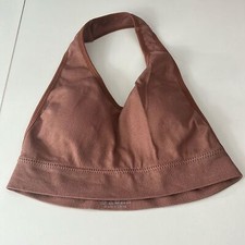 Bra halter back sports bra, brown women  s size S