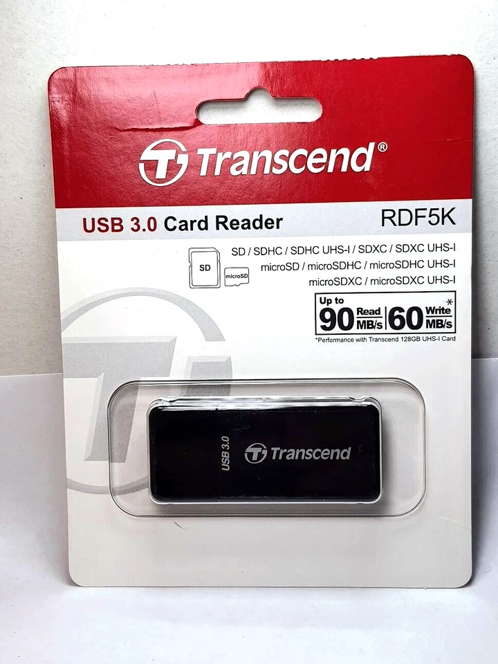 Transcend High-Speed RDF5K USB3.0 SDHC SDXC Micro SDHC Micro SDXC Card Reader SD - Image 2 of 4
