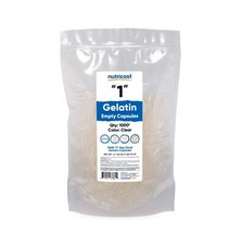 Nutricost Empty Capsules Gelatin Size 1 - Clear Empty '1' Gel Capsules 1000 Ct 