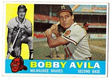1960 TOPPS #90 BOBBY AVILA Milwaukee Braves Baseball Card