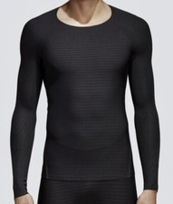 ADIDAS Alphaskin 360 Compression Black Long Sleeve Crew Tee Shirt NEW Mens Sz S