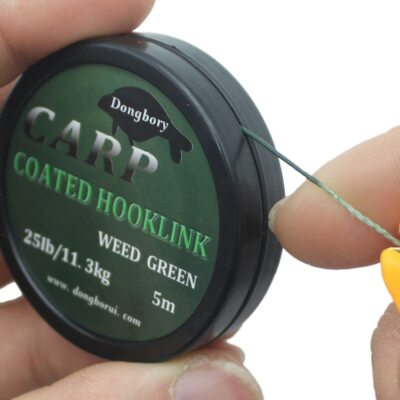 5m Coated Hooklink Braided Hook Length Hair Rig Semi Stiff Line Coarse  Fishing UK