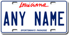 Louisiana State License Plate Personalized Custom Add your own Text