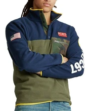 POLO RALPH LAUREN Men's POLO RL-67 Colorblocked Pullover Fleece Sweatshirt NWT 