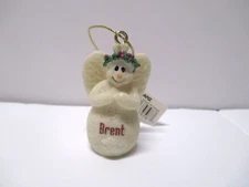 NEW NWT GANZ MINI SNOW ANGEL PERSONALIZED "BRENT" CHRISTMAS TREE ORNAMENT #26
