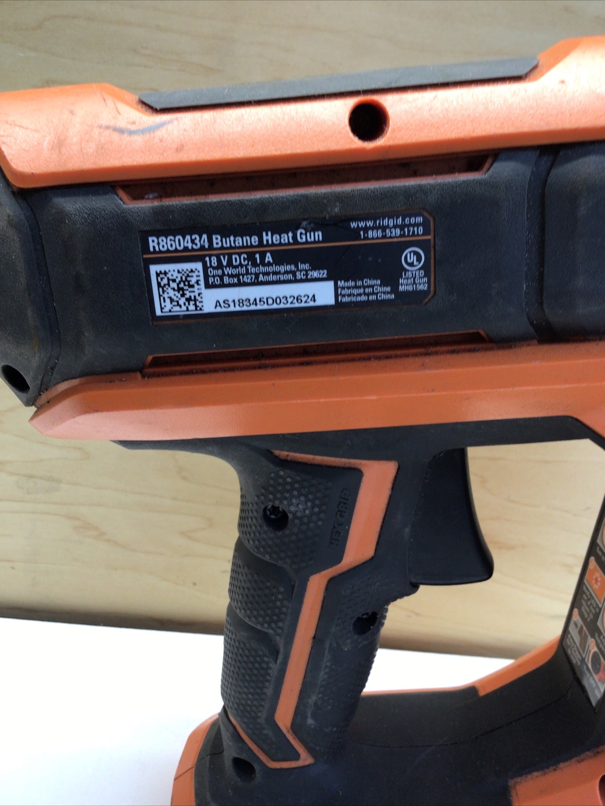 Ridgid 18Volt Cordless Butane Heat Gun R860434B Tool Only 648846067452