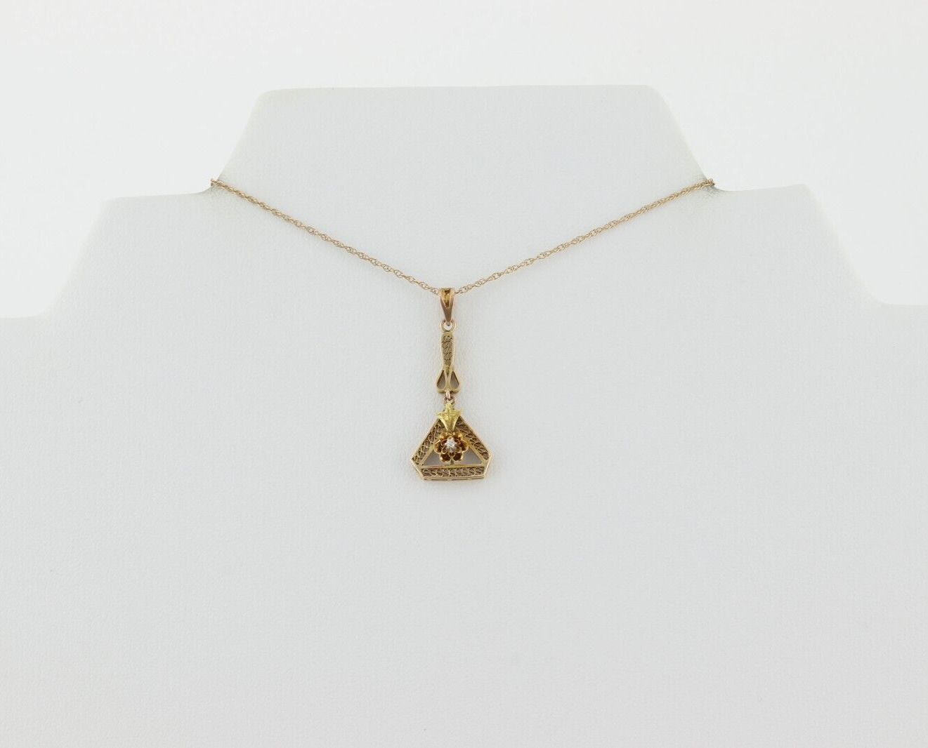 10k Yellow Gold Diamond Necklace Antique Victoria… - image 5