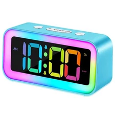Loud Alarm Clock for Bedrooms with Dynamic RGB Night LightHeavy Sleepers Adul...