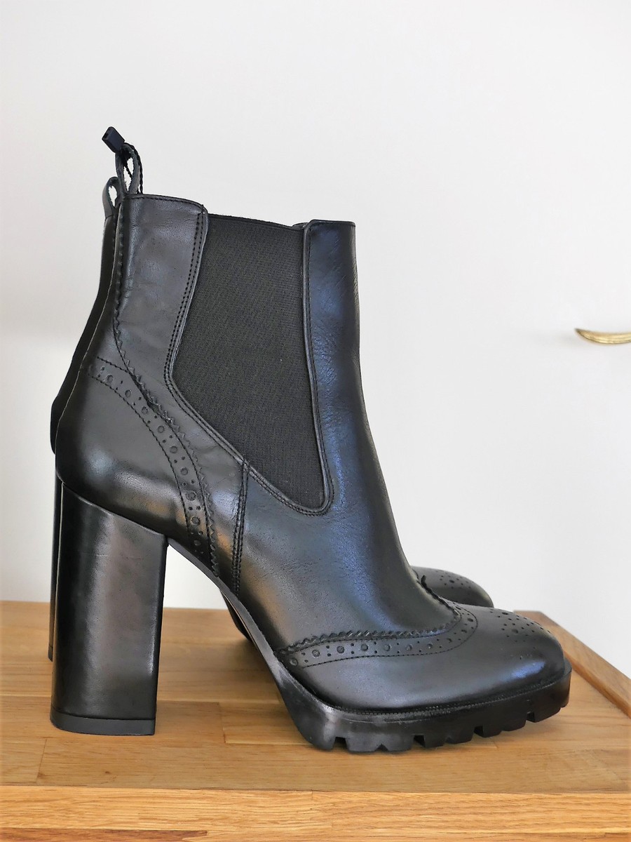 Stiefelette Chelsea Boots Budapester Muster Leather Boots