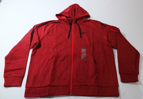 Nike Herren Therma-FIT Full-Zip Logo Athletic Hoodie CA4 Rot Größe XL Neu mit Etikett