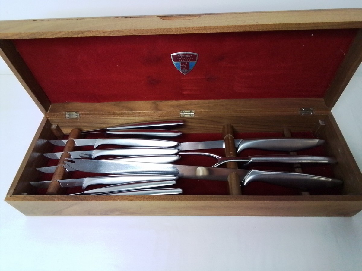Gerber Knife Set with Wooden Box #W1853 | eBay