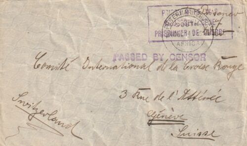 DSWA Brief von E. Fischer aus dem Lager  Fort Napier an das Rot Kreuz Genf 1914 - Bild 1 von 2