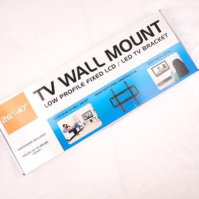 TV Wall Mount Bracket 26''-47'' Low Profile Fixed  holds 88lb limit