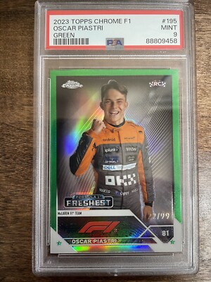 Oscar Piastri 2023 Topps Chrome Green Rookie Formula 1 Freshest 