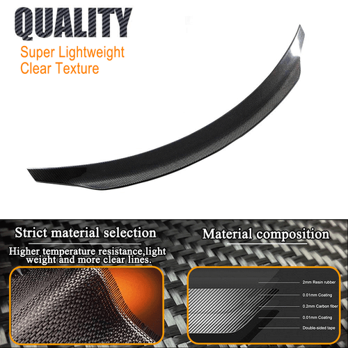 For Benz C238 E400 E450 Coupe 2017-2019 REAL CARBON Rear Trunk Spoiler Boot Wing - Picture 9 of 13