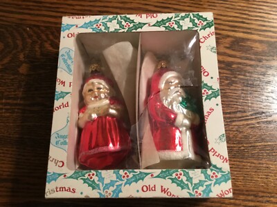 Old World Christmas Inge-Glass Ornaments Mr. & Mrs. Claus Set | eBay