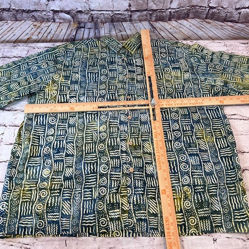 Island Republic Men's Colorblock Tribal Print Short Sleeve Button Down Shirt XXL - Picture 4 of 7