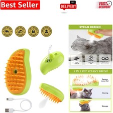 Pet Hair Removal Comb with Steamer - Travel-Friendly 3 in 1 Grooming Solution