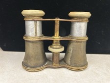 Antique French Opera Glasses Lemaire Paris Brass Mother-of-Pearl Adjustable
