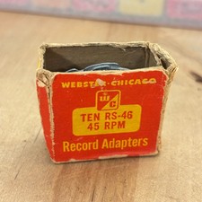  7 Vintage Webster Chicago 45 RPM Metal Record Adapters RS-46 INCOMPLETE BOX