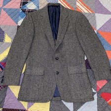 Wool Blazer Sports Coat 40 By Austin Reed Gray Herringbone Great Condition