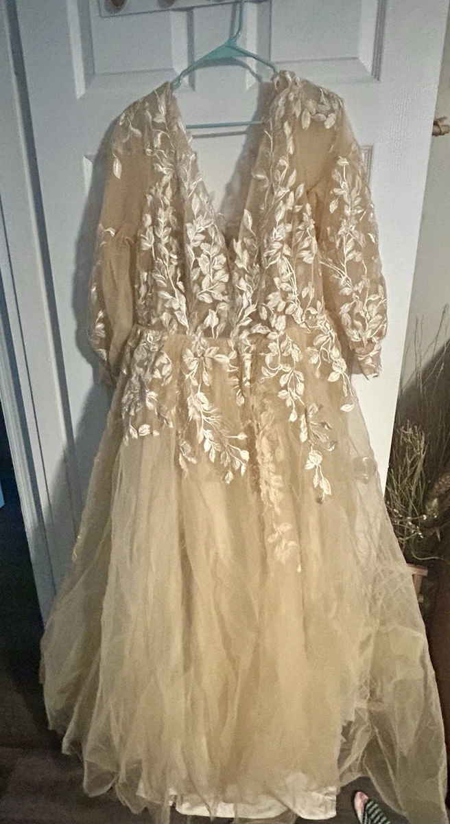 beige dress with scarf Nami Beige Dress with Berry Fluff Scarf (Set of 2) main image 1