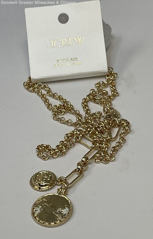 J. Crew Gold Tone Lariat Pendant Chain Necklace 31.8g