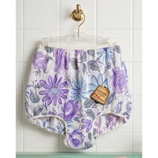 VINTAGE NEW 1960's Women's Purple Flower Print Panties Underwear Size 5/S USA