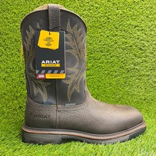 Ariat WorkHog Mens Size 10EE Brown Waterproof Composite Toe Pull On Work Boots