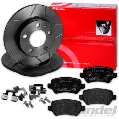 brembo GESCHLITZTE BREMSSCHEIBEN + BELÄGE HINTEN passend für OPEL ASTRA H