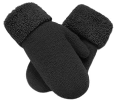 Winter Warm Knitted Mittens for Women - Cold Weather Stretch Thick Faux Fleec...