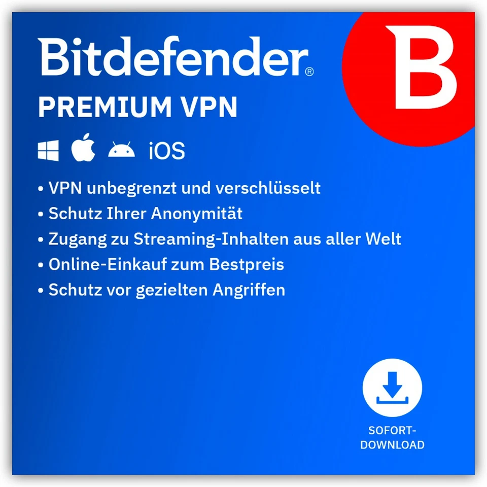 Bitdefender VPN | 10 Geräte | 1 Jahr Premium VPN | 🚀  Key schnell per eMail|ESD