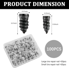 100PCS Tire Plug Kit with Screwdriver,Rubber Flat Tire Repair Kit for Fast Re...