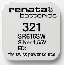 5x Renata 321 Uhrbatterie : Silberoxid Batter...