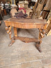 Consolle stile Carlo X Italia centrale noce intarsi in patina '800