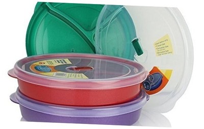 (Set of 3) Chef's 1st Choice Microwave Food Storage Tray Containers - 3 