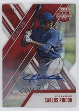 2017 Panini Elite Extra Edition Status Red Die-Cut 45/75 Carlos Rincon Auto 1cc7