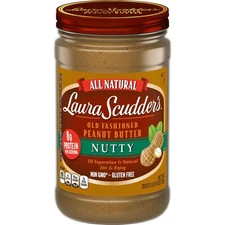 Laura Scudder's All Natural Nutty Peanut Butter, 26 oz Jar,NEW