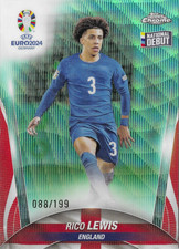 2024 TOPPS CHROME EURO #71 RICO LEWIS AQUA WAVE REFRACTOR /199 NATIONAL RC DEBUT